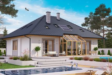  Projekt domu BW-52 wariant 1 (JGC1170) - projekt domu parterowego z poddaszem - Zdjęcie 2