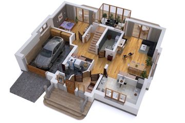  Projekt domu BW-52 wariant 1 (JGC1170) - projekt domu parterowego z poddaszem - Zdjęcie 3