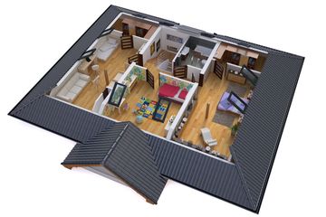  Projekt domu BW-52 wariant 1 (JGC1170) - projekt domu parterowego z poddaszem - Zdjęcie 4