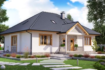  Projekt domu BW-52 bez garażu (JGC1169) - projekt domu parterowego z poddaszem - Zdjęcie 1