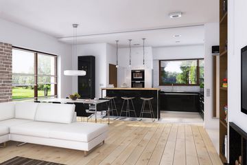  Projekt domu E-193 (WAX1094) - projekt domu parterowego z poddaszem - Zdjęcie 3