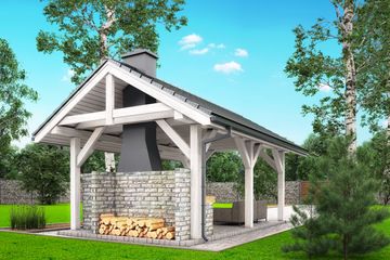  Projekt altany A1 - altana ogrodowa z grillem (BBH1000) - projekt altany parterowego - Zdjęcie 4