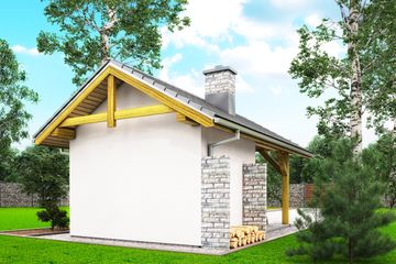  Projekt altany A3 - altana ogrodowa z grillem (BBH1002) - projekt altany parterowego - Zdjęcie 4