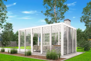  Projekt altany A4 - altana ogrodowa z grillem (BBH1003) - projekt altany parterowego - Zdjęcie 3