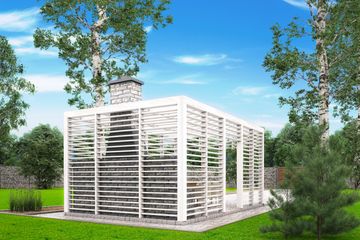  Projekt altany A4 - altana ogrodowa z grillem (BBH1003) - projekt altany parterowego - Zdjęcie 4