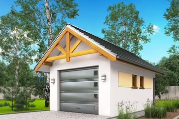  Projekt garażu G3 - garaż jednostanowiskowy (BBH1006) - projekt garażu parterowego - Zdjęcie 2
