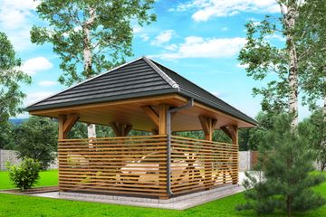  Projekt wiaty garażowej W1 - wiata garażowa (BBH1016) - projekt wiaty parterowego - Zdjęcie 4