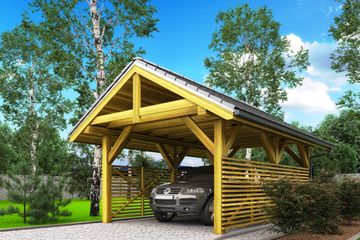  Projekt wiaty garażowej W2 - wiata garażowa (BBH1017) - projekt wiaty parterowego - Zdjęcie 2