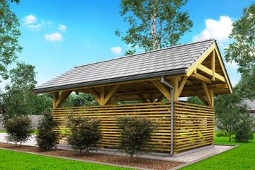  Projekt wiaty garażowej W2 - wiata garażowa (BBH1017) - projekt wiaty parterowego - Zdjęcie 3