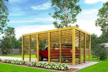  Projekt wiaty garażowej W3 - wiata garażowa (BBH1018) - projekt wiaty parterowego - Zdjęcie 3