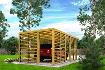  Projekt wiaty garażowej W3 - wiata garażowa (BBH1018) - projekt wiaty parterowego - Zdjęcie 4