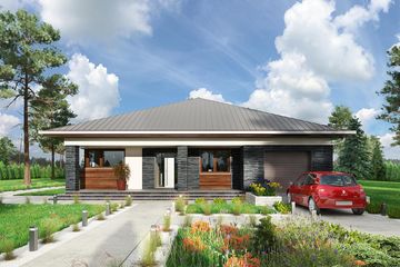  Projekt domu Ajaks (1600) (KRD2744) - projekt domu parterowego - Zdjęcie 2