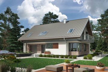  Projekt domu Rudi - murowana – ceramika (KRD2746) - projekt domu parterowego z poddaszem - Zdjęcie 2