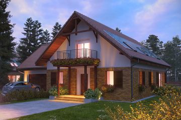  Projekt domu Swojski (WOX1017) - projekt domu parterowego z poddaszem - Zdjęcie 2