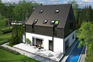  Projekt domu Elegancki (WOX1020) - projekt domu parterowego z poddaszem - Zdjęcie 1