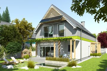  Projekt domu Mały i wąski (WOX1024) - projekt domu parterowego z poddaszem - Zdjęcie 1