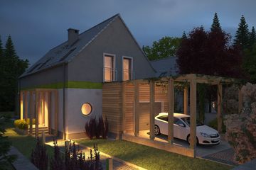  Projekt domu Mały i wąski (WOX1024) - projekt domu parterowego z poddaszem - Zdjęcie 2