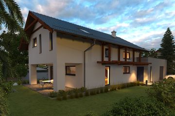  Projekt domu Niebieski (WOX1029) - projekt domu parterowego z poddaszem - Zdjęcie 3