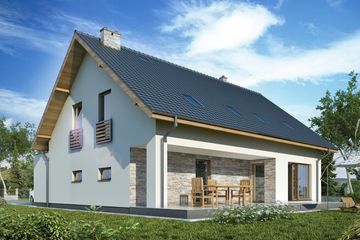  Projekt domu Berkel (WOW1011) - projekt domu parterowego z poddaszem - Zdjęcie 2