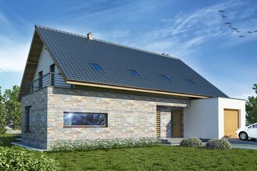  Projekt domu Berkel (WOW1011) - projekt domu parterowego z poddaszem - Zdjęcie 1