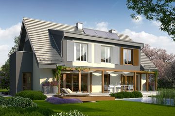  Projekt domu Panorama (WOX1038) - projekt domu parterowego z poddaszem - Zdjęcie 1