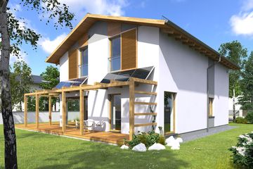  Projekt domu Prosty (WOX1045) - projekt domu parterowego z poddaszem - Zdjęcie 1