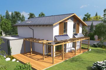  Projekt domu Prosty (WOX1045) - projekt domu parterowego z poddaszem - Zdjęcie 2