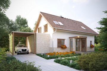  Projekt domu Przestronny (WOX1046) - projekt domu parterowego z poddaszem - Zdjęcie 3