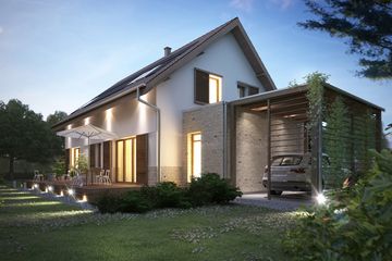  Projekt domu Przestronny (WOX1046) - projekt domu parterowego z poddaszem - Zdjęcie 1