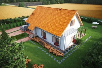 Projekt domu Przyjazny - parterowy z poddaszem dom o powierzchni 158 m², dach dwuspadowy - ujęcie 2