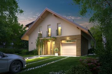  Projekt domu Przytulny (WOX1049) - projekt domu parterowego z poddaszem - Zdjęcie 3