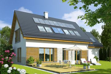  Projekt domu Tradycyjny (WOX1059) - projekt domu parterowego z poddaszem - Zdjęcie 1