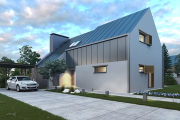  Projekt domu Z kominem (WOX1072) - projekt domu parterowego z poddaszem - Zdjęcie 3