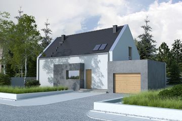  Projekt domu Z wnęką (WOX1078) - projekt domu parterowego z poddaszem - Zdjęcie 3