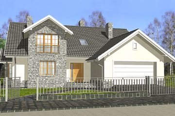  Projekt domu Golem II (WRH1214) - projekt domu parterowego z poddaszem - Zdjęcie 2