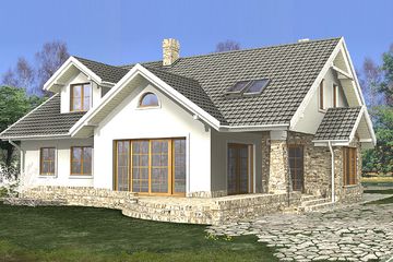  Projekt domu Golem II (WRH1214) - projekt domu parterowego z poddaszem - Zdjęcie 3