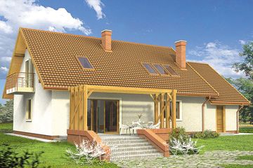  Projekt domu Peonia I (WRH1216) - projekt domu parterowego z poddaszem - Zdjęcie 2