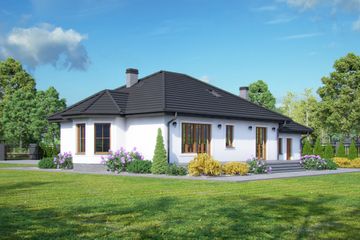  Projekt domu Zadębie małe 37x (KRP2063) - projekt domu parterowego - Zdjęcie 2