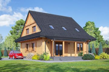  Projekt domu Brzeg wąski dw (KRP2060) - projekt domu parterowego z poddaszem - Zdjęcie 2