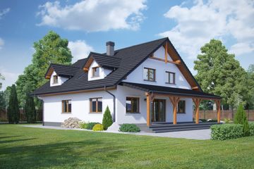  Projekt domu Chwalisław (KRP2064) - projekt domu parterowego z poddaszem - Zdjęcie 2