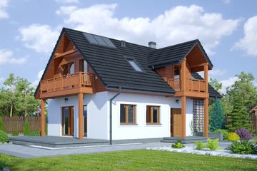  Projekt domu Olesno 51 dws (KRP2066) - projekt domu parterowego z poddaszem - Zdjęcie 1