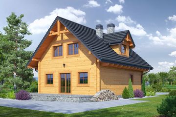  Projekt domu Rydzowo 13 dw (KRP2068) - projekt domu parterowego z poddaszem - Zdjęcie 2