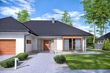 Projekt domu Domena 115 B - parterowy dom o powierzchni 175,63 m², dach czterospadowy - ujęcie 2
