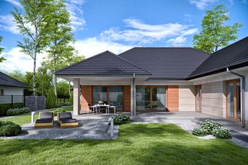 Projekt domu Domena 115 B - parterowy dom o powierzchni 175,63 m², dach czterospadowy - ujęcie 3