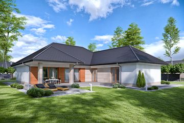 Projekt domu Domena 115 B - parterowy dom o powierzchni 175,63 m², dach czterospadowy - ujęcie 4