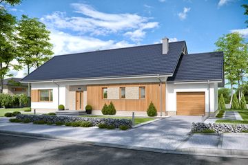  Projekt domu Domena 107 A (WRW1290) - projekt domu parterowego - Zdjęcie 1