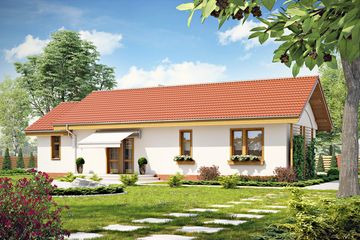  Projekt domu Skowronek styl z garażem 1-st. [A] (WRF1741) - projekt domu parterowego - Zdjęcie 2