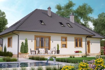  Projekt domu BW-51 wariant 1 (JGC1173) - projekt domu parterowego z poddaszem - Zdjęcie 2