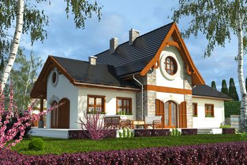  Projekt domu Artur z garażem 2-st. [A1] (WRF1744) - projekt domu parterowego z poddaszem - Zdjęcie 2