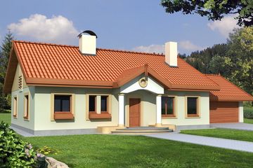  Projekt domu Sielanka 2 100 MDM wersja A z podwójnym garażem paliwo stałe (WRD2692) - projekt domu parterowego z poddaszem - Zdjęcie 2